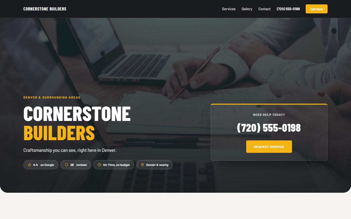 Cornerstone Builders website