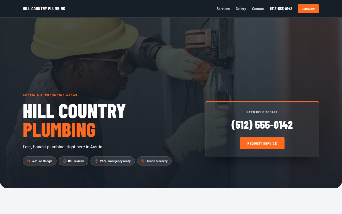 Hill Country Plumbing website