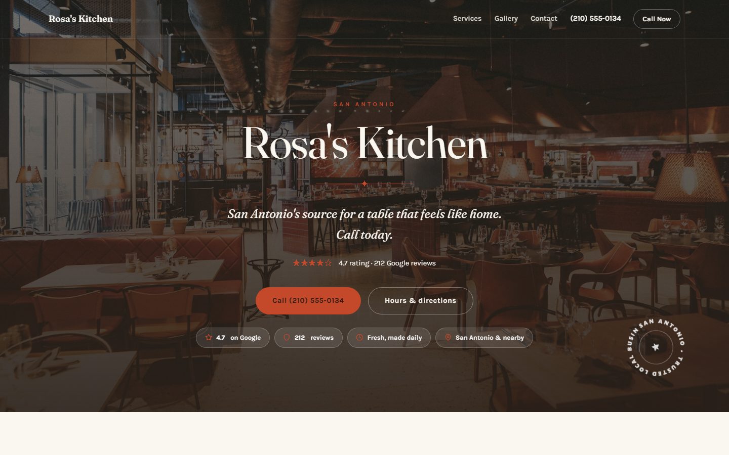 Rosa’s Kitchen website